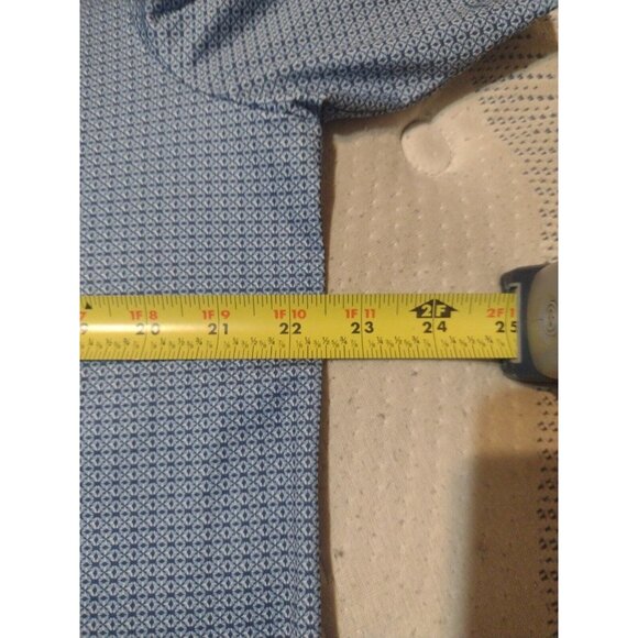 Johnston & Murphy Mens Performance Geometric Polo Shirt Blue Large L S/S - Picture 9 of 10